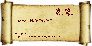 Mucsi Máté névjegykártya