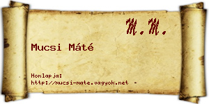 Mucsi Máté névjegykártya